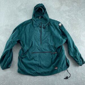 vintage L.L. Bean Mens Green Nylon Pullover Windbreaker Jacket  XL 5039
